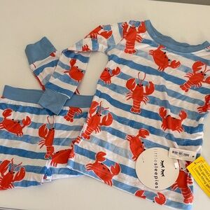 Little Sleepies Kids Pajama Set - Blue and Red Lobster
